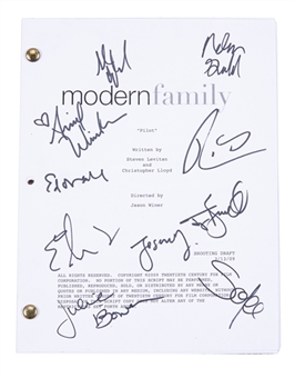 "Modern Family" Pilot Script Signed by Entire 10 Member Cast Including Ed ONeill, Sofía Vergara, Julie Bowen and Ty Burrell (JSA)